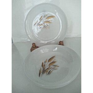 Vintage Fire King Milk Glass Cereal Bowl & Salad Plate set of 2